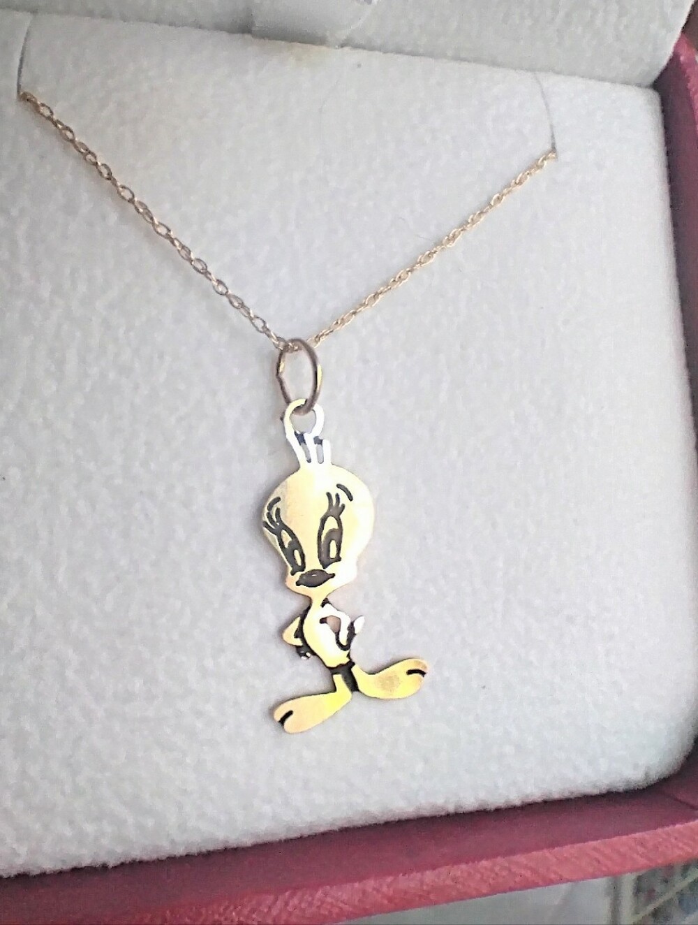 Vintage 1990’s 14K Gold TWEETY BIRD Michael Anthony”WARNER BROS” Pendant & Chain